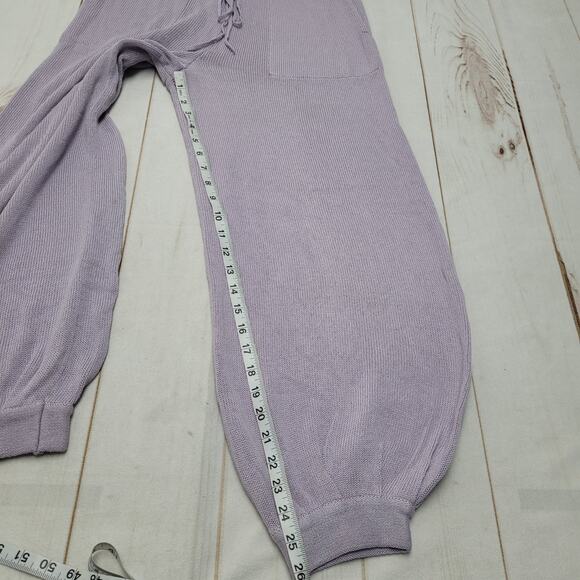 Free people beach Freya knit balloon wide leg purple lavender pants - Picture 3 of 7
